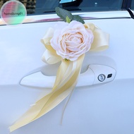 homeliving Creative Artificial Flower Wedding Car Decor Flower Door Handles Rearview Mirror Decoration Accessories Marriage Props Gifts sg