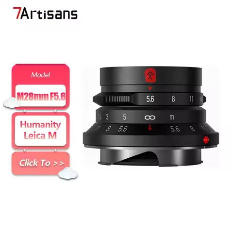 7artisans M 28mm F5.6 Full Frame Manual Focus Prime Camera Lens for Street Humanities Photography wi