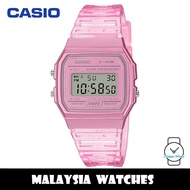 (100% Original) Casio F-91WS-4 Youth Digital Pink Transparent Resin Watch F91 F-91 F91WS F91WS-4 F-9