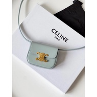 Celine Triomphe Glossy Cowhide mini Triomphe Crossbody mini Small Waste Bag Adjustable Shoulder Stra