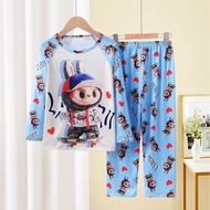 95-155cm Pajamas Children Long-Sleeved Boys Spring Autumn Thin Style 2024 Autumn Winter Middle Big C