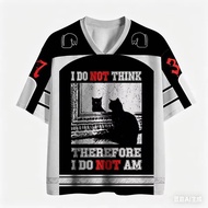“I Don't Think So I Don't Am”、 Cat Mirror Jersey 3D Printed V-neck Net Children's Unisex Casual Fash