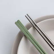 【台灣製】酪梨綠 長款1雙入 304不鏽鋼筷子