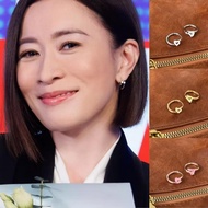 News Queen MAN Sister MAN Huixin Same Style Nail Earrings Feel INS Style Super Flashing Zircon Earri