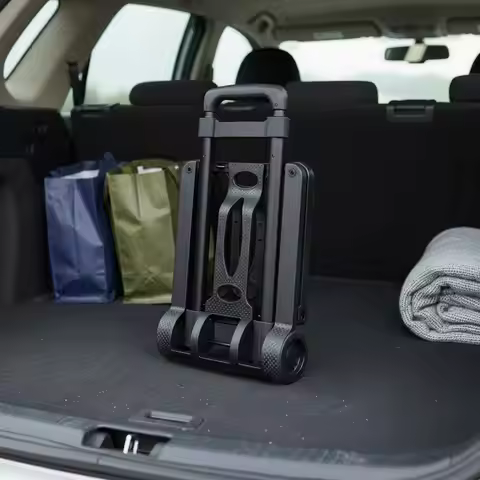 Foldable Hand Wagon Wear-Resistant 2-Wheel Folding Cart Folding Hand Wagon Quiet Wheels Portable Lug