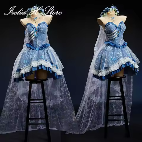 Irelia H Corpse Bride Emily‌ Cosplay Costume Women Halloween Gothic Lolita Dress fan art