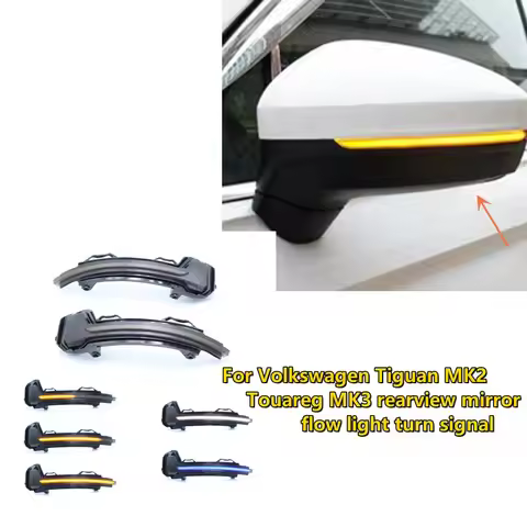 ForVolkswagen Tiguan MK2 Touareg MK3 LED Dynamic Flow Light Rear View Mirror Flow Steering Lighting 