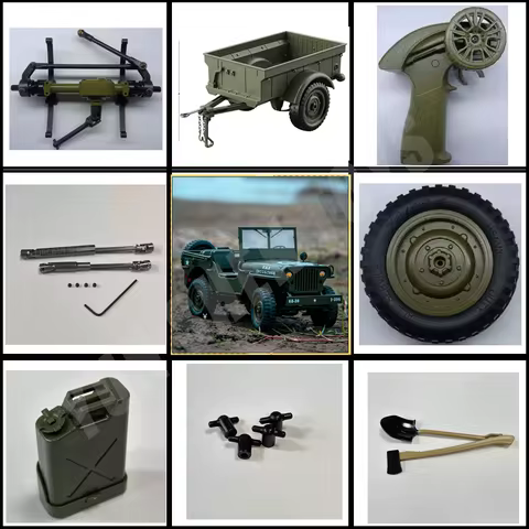 Jjrc C8815 Metal Drive Shaft Willis Simulation Car Small Trailer Winch Car Canopy Steering Cup Remot