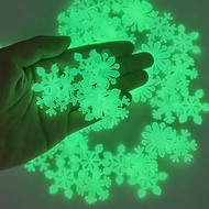 50pcs 3D Snowflake Luminous Wall Sticker Fluorescent Glow In The Dark Wall Decal Home Christmas Deco