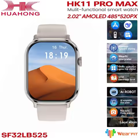 Original HK11 Pro MAX SmartWatch AMOLED Bluetooth Call AI Robot Share Network ChatGPT NFC Compass GP