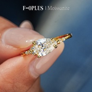 F-OPLUSI 1.5ct Water Drop Moissanite Ring with GRA Certificate 925 Silver Plated Gold Wedding Propos
