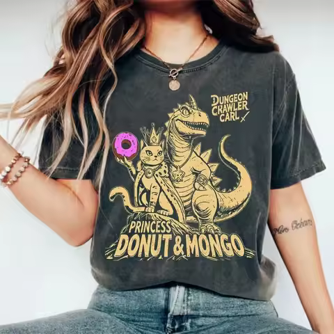 Dungeon Crawler Carl Shirt Princess Donut Mongo Sci-Fi Tee Clothing Graphic Short Sleeve Shirt Unise