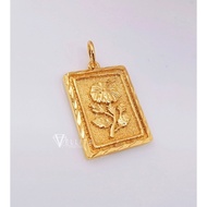 [VJ]Pendant Coin “Bunga Raya” 999.9 Bangkok Gold Plated <Loket Bunga Raya Syiling>