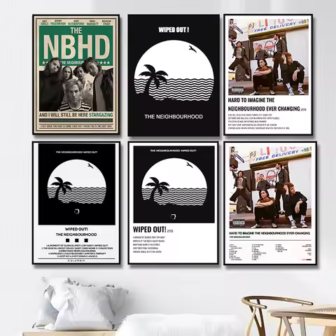 Black and White The Neighbourhood Erased Out Album Music Canvas Painting Wall Art Poster and Print P