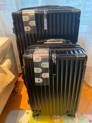 清倉 BIG SALE 20寸+ 28寸 set  (2 baggage) 黑色旅行箱行李喼旅行喼行李箱 合金料 black baggage suitcase luggage 移民留學