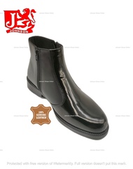 113153 Johnson Shoes Mix Leather Double Zipper Ankle Boots