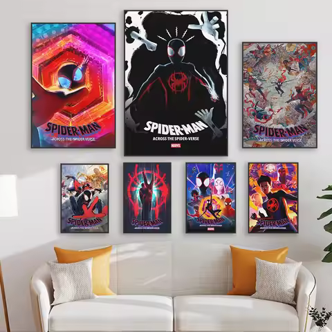 Spider Man Across the Spider Verse Poster Disney Superhero Spiderman Prints Classical Film Canvas Pa