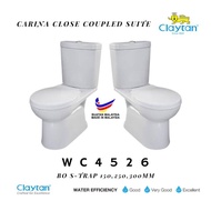 CLAYTAN WC4526 BO S TRAP 150250300MM 5/3L DUAL FLUSH CARINA CLOSE COUPLED TOILET BOWL