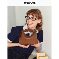 Hot Style MUVA Genuine Leather Pleated Handbag Messenger Bag Shoulder Bag Original 7fc