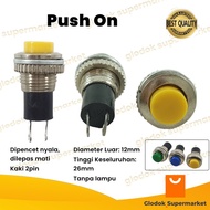 TOMBOL 2 Pin Iron Push On Switch 2pin Mini Switch 2 Pin Button 2 Legs