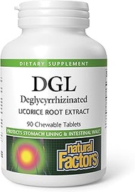 Natural Factors DGL Chewable - Digestive Support Supplement with Licorice Root Extract - Chewable Ta