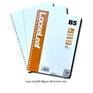 LOOSE LEAF BINDER Paper B5 GRID Square 80 GSM 50'S (26 Holes)