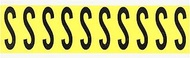 Brady 3440-S 2-1/4" Height, 7/8" Width, B-498 Repositionable Coated Vinyl Cloth, Black On Yellow Col