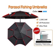 Payung Mancing Big Fishing Umbrella Adjustable Sun Shade Payung Besar Khemah Camping Umbrella PatioP
