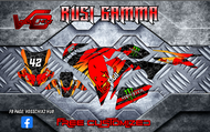 Decal Sticker For Rusi Gamma 200 Redbull