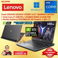 #LL234 USED LENOVO LEGION Y7000P Intel i7-10875H 16GB 512GB SSD NVIDIA RTX2060 6G Gaming laptop 4060