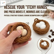 3D-Printed Bird's Nest Push Toy – Bird's Nest Button Keychain Stress-Relief Toy