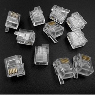 10Pcs RJ12 Six-core Clear Crystal head 6P6C right Buckle Position Fit for  NXT EV3 High-Tech Blocks 
