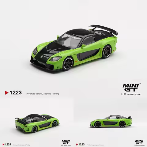 Presale MINIGT 1/64 Mazda RX-7 VeilSide Fortune7 Green Diecast Model Car High Performance Model Gift