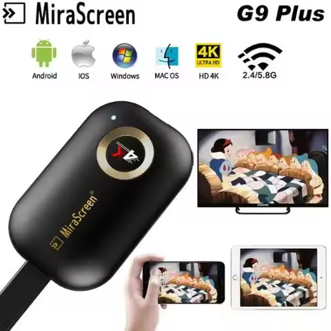2025 Mirascreen G9 Plus TV Stick 2.4G/5G 4K Wireless H.265 HD Wifi Display Dongle for Miracast Airpl