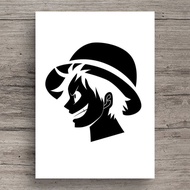 Poster Dindng Anime Manga One Piece Hitam Putih Negatif Ukuran A4 & A5