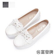 Fufa Shoes [Fufa Brand] Classy Bow Thick-Soled Moccasin Work Flat Casual Brand Women's Anti-Slip Water-Repellent Lightweight Lazy