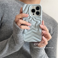 Korean Girl Pink Blue Stereo Star Suitable For iPhone 16 15 14 13 Pro Max i15 i16 16pro Phone Case