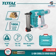 TOTAL Li-ion Brad Nailer, w/ 1000 Pcs Nail Magazine (105 Pcs/15-35mm/F15 - F35) 3 Nails per Second P