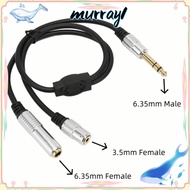 MURRAY 1 Split in 2 Sound Cable, Plug and Play 0.5m / 1.6ft 6.35mm Male to 6.35mm 3.5mm Female, Dura
