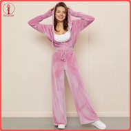 fulaide Womens 2 Piece Velour Tracksuit Soft Velvet Hoodies Outfits Athletic Zip Up Jacket And Wide 
