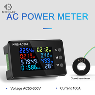 Shockley KWS-AC301 / KWS-AC301L หน้าจอสี AC แรงดันไฟฟ้า พลังงานและพลังงาน Timer AC50-300V แรงดันไฟฟ้