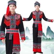 New Minority Ethnic Costume Men's Dance Costume Suit Ethnic Miao Ethnic Yao Ethnic Costume March Thr