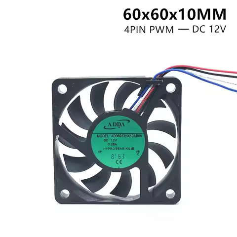 ADDA 6010 60MM 60x60x10MM Cooling Fan Hypro Bearing Ultra-thin Silence AD06012HX10AB00 Cooling Fan 4