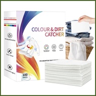 Color Catcher Sheets 100-Count Powerful Dye Guard Washing Machine Color Run Remover for Household Da