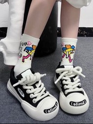 👟「Brand New」Ouder Smiler 開口笑系列 黑白色 帆布板鞋 男女同款