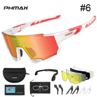 PHMAX Polarized แว่นตา5เลนส์สำหรับปั่นจักรยานแว่นตาขี่จักรยานบนถนนแว่นตาปั่นจักรยานแว่นตาขี่จักรยานจ