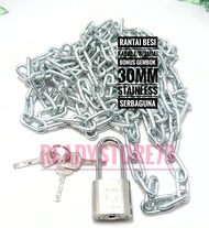 Rante Besi Gembok / Rantai Dan Gembok 30mm Stainless / Rante Gembok Dan Kunci / Rante Besi Kapal 1/8