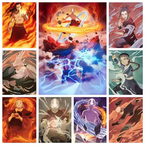 Avatar The Last Airbender Aang Vs Ozai Appa 5D DIY Diamond Art Painting Kit Mosaic Round Embroidery 