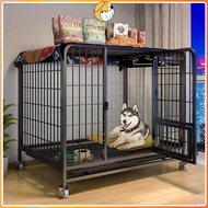 ❀Mobile Square Tube Wire Dog Cage Large Sangkar Anjing Besar With Tray Pet Cage Indoor Dog House 狗笼♪