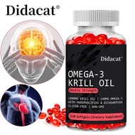 Omega-3 Krill Oil 1000mg Double Strength Softgels Astaxanthin EPA DHA